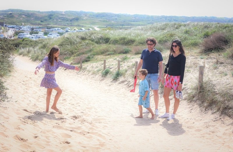 Camping at the foot of the dunes...